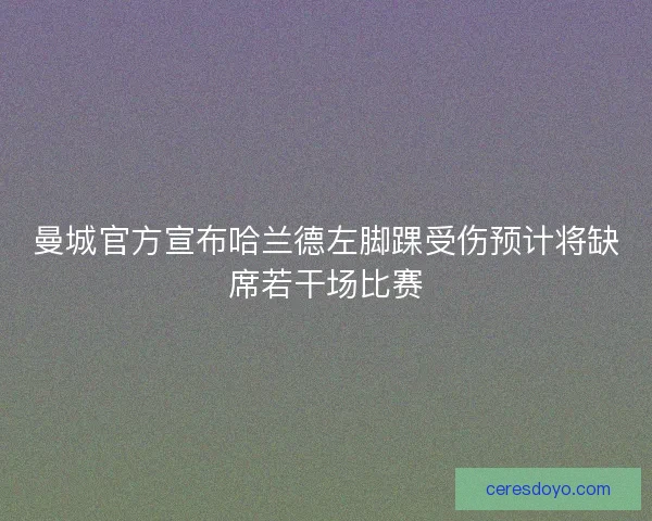 曼城官方宣布哈兰德左脚踝受伤预计将缺席若干场比赛