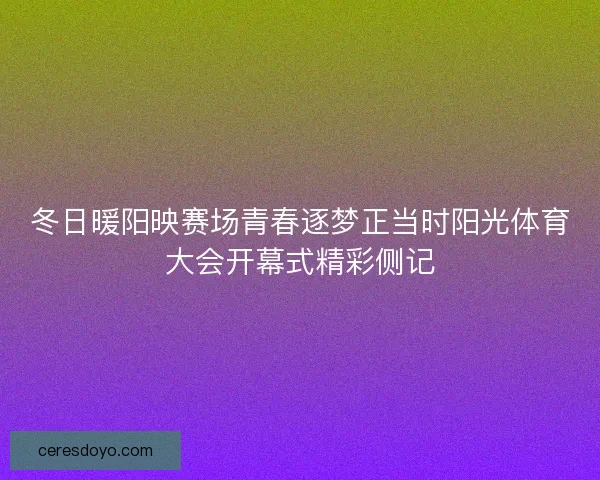 冬日暖阳映赛场青春逐梦正当时阳光体育大会开幕式精彩侧记 冬日暖阳映赛场青春逐梦正当时阳光体育大会开幕式精彩侧记